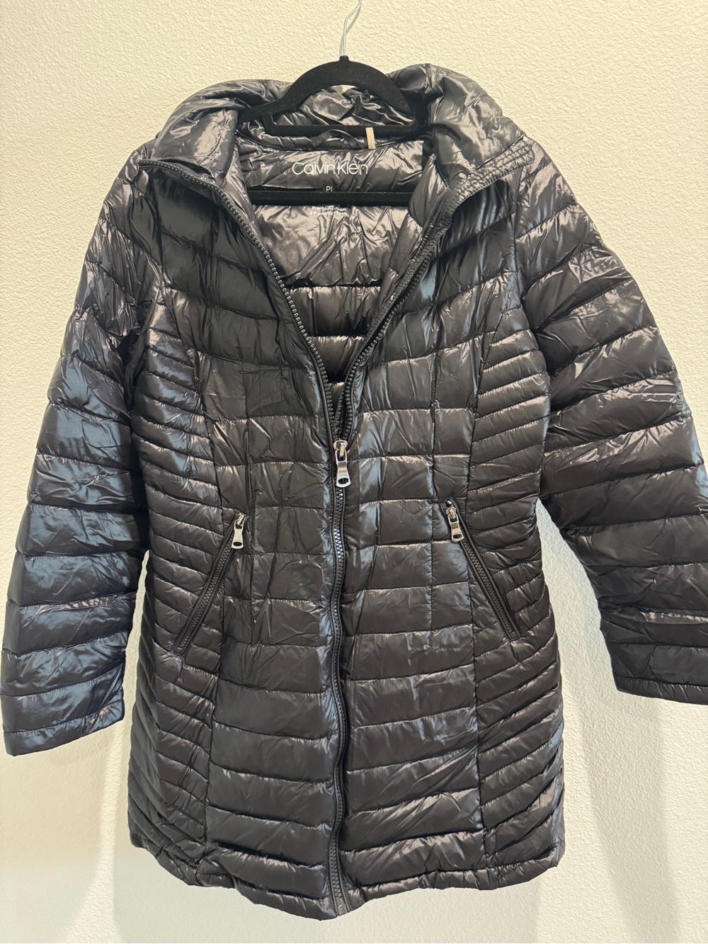 Calvin Klein Shiny Black Quilted Packable Puffer Jacket